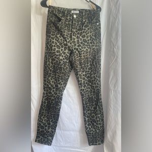 Green tinted Cheetah Print Good American Jeans